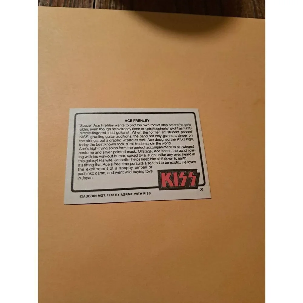 Vintage 1978 Aucoin Management AGRMT KISS Trading Card No 64 Collectible Rock